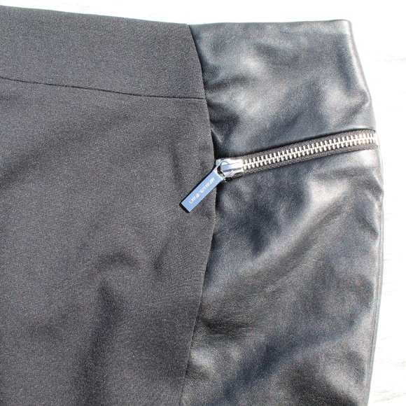 SOLD Michael Kors Leather Trim Black Pencil Skirt - Picture 4 of 8
